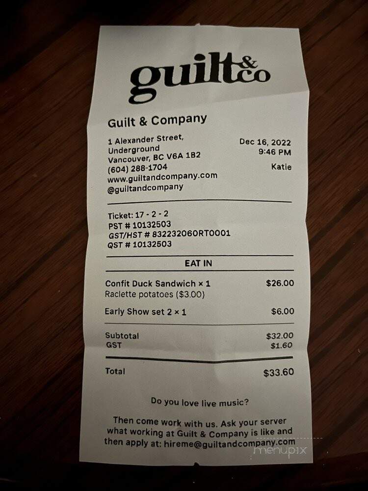 Guilt and Company - Vancouver, BC