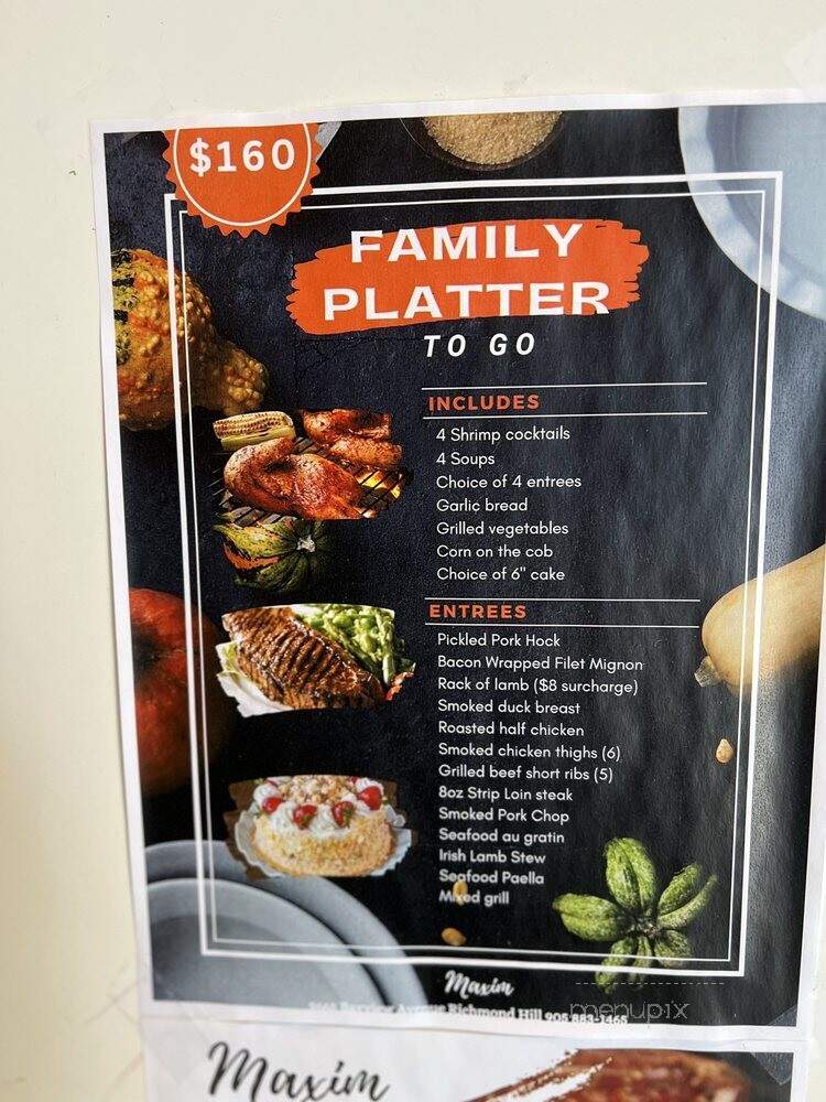 Maxim Restaurant - Richmond Hill, ON menu_pic