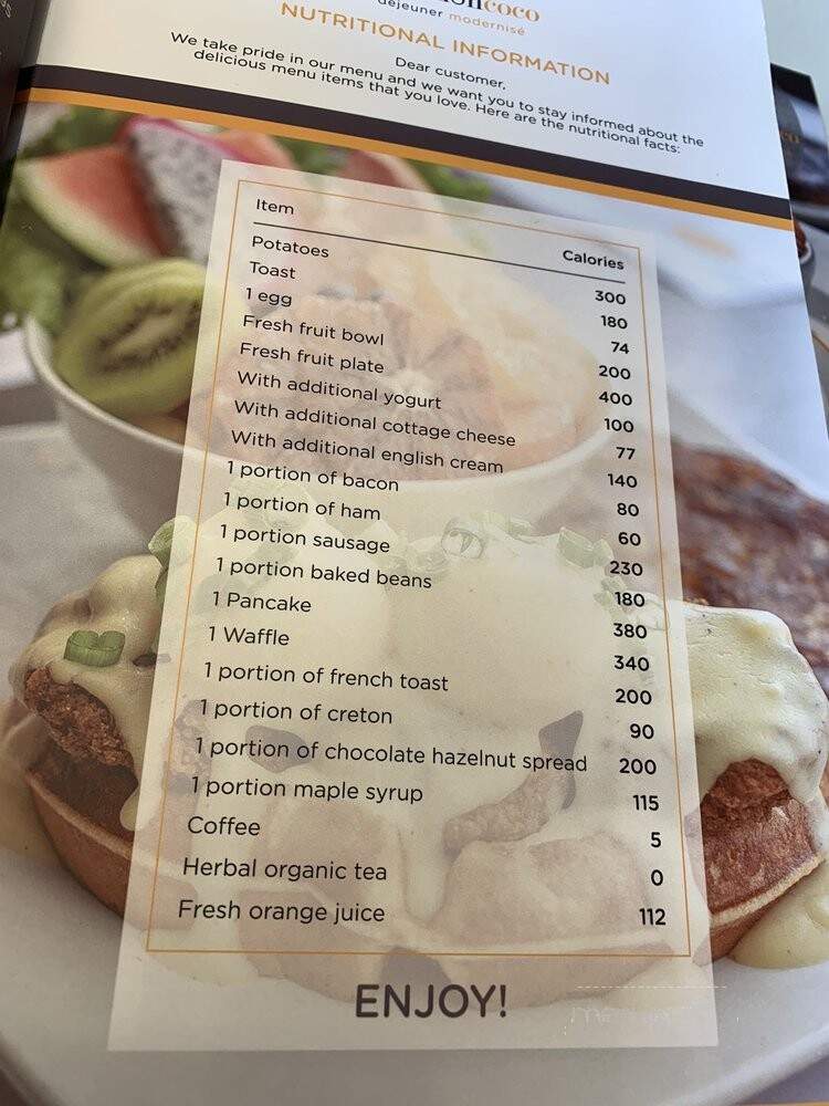 resto Allo Mon Coco - Laval, QC menu_pic