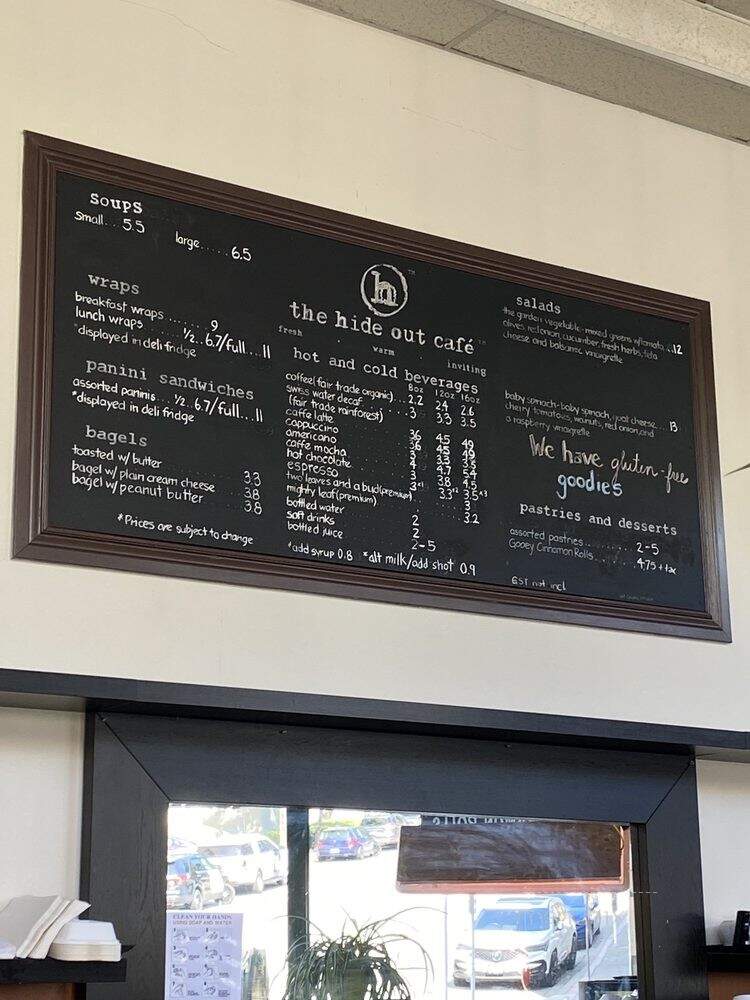 The Hide Out Cafe - New Westminster, BC menu_pic