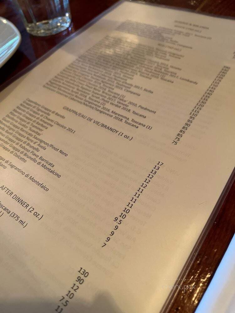 La Buca Restaurant - Vancouver, BC menu_pic