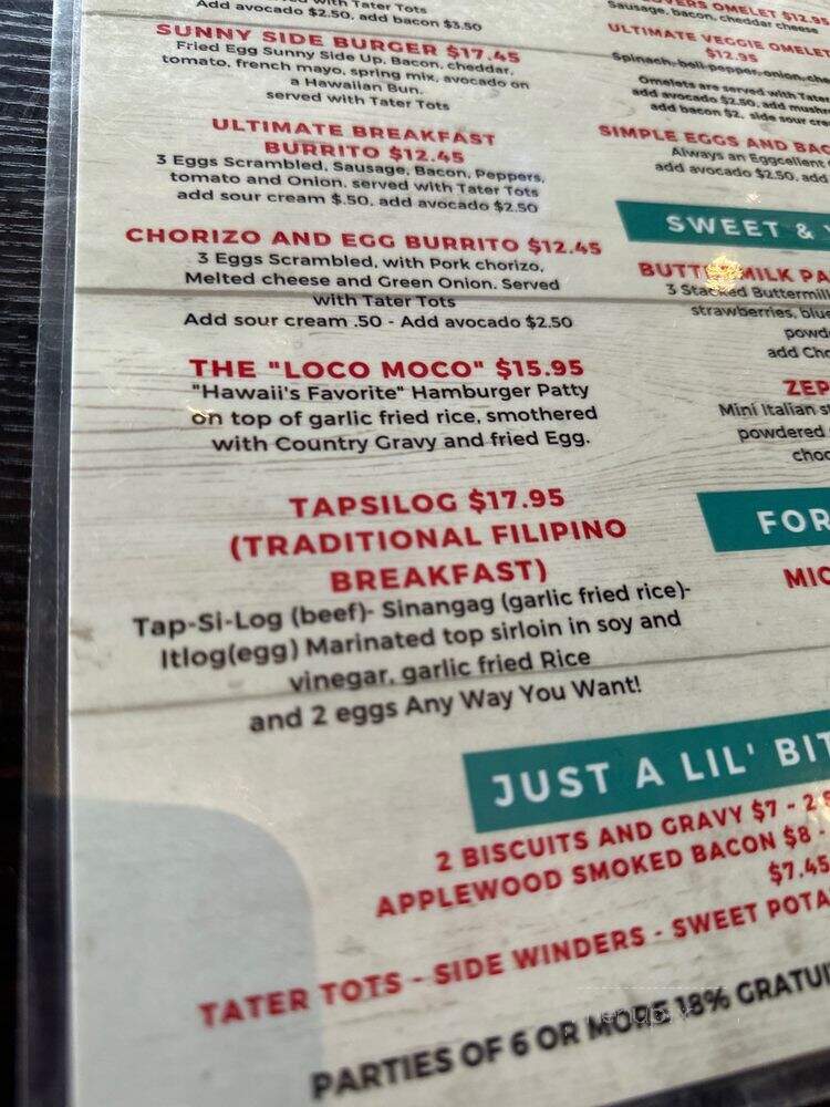 Point Dining Lounge - Woodlawn, ON menu_pic