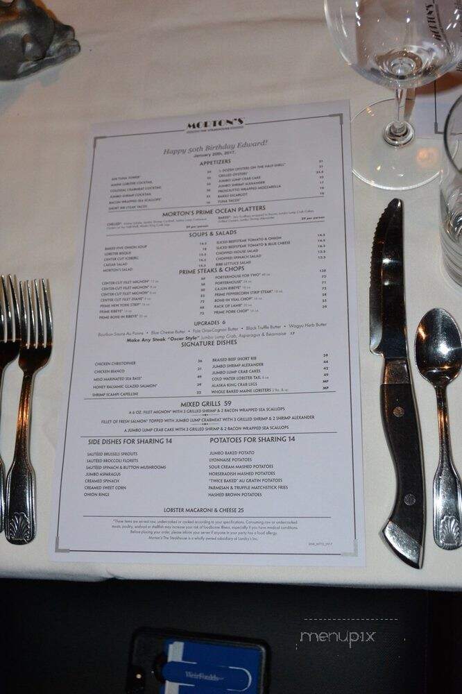 Morton's - the Steakhouse - Toronto, ON menu_pic
