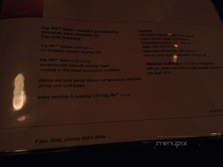 Moxie's Classic Grill - Edmonton, AB menu_pic