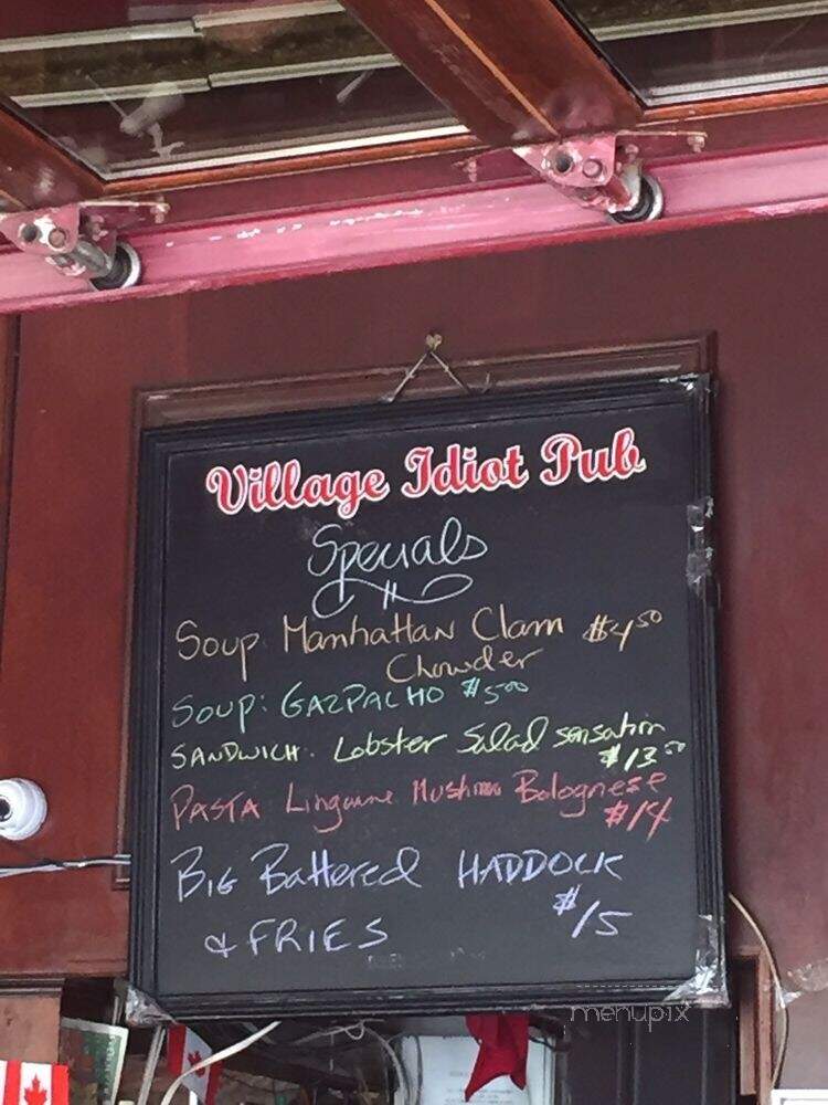 Village Idiot Pub & Grill - Toronto, ON menu_pic