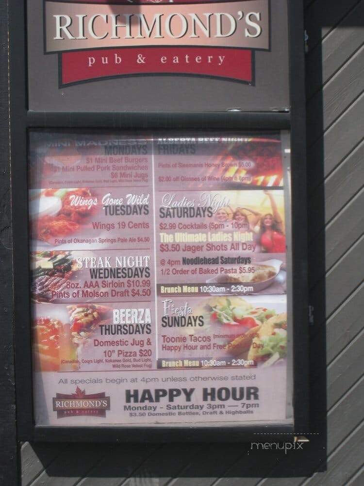 Richmond Pub & Eatery - Calgary, AB menu_pic