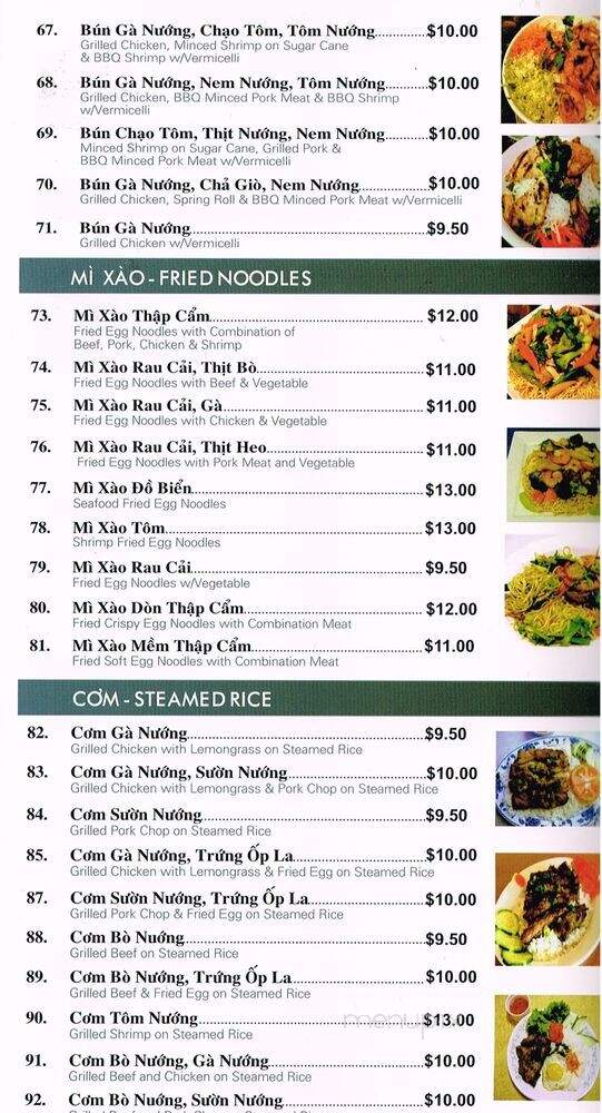 Pho Asia - Vaughan, ON menu_pic