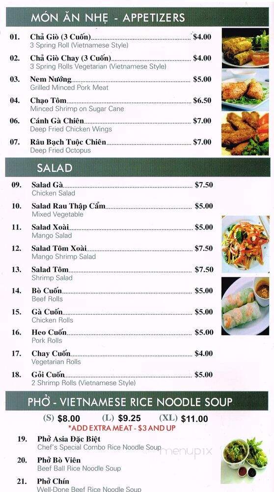 Pho Asia - Vaughan, ON menu_pic