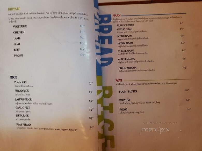 Banjara Indian Cuisine - Toronto, ON menu_pic