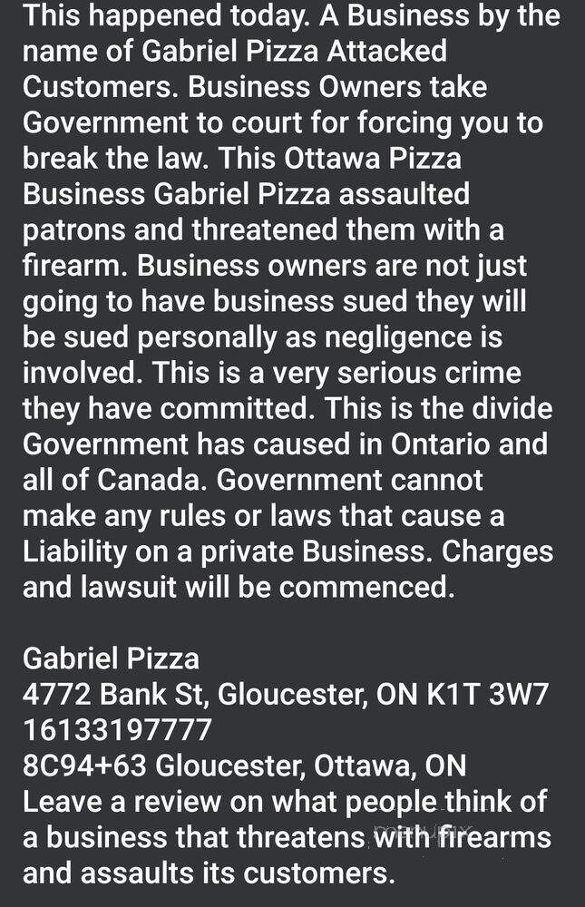 Gabriel Pizza & Restaurant - Ottawa, ON