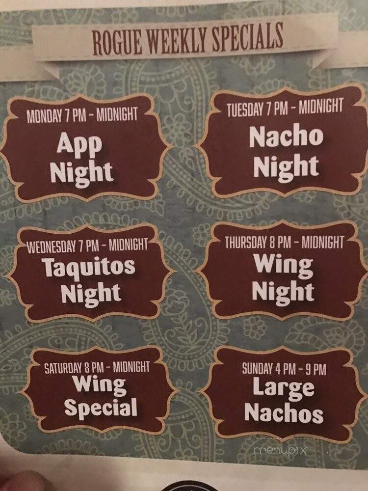 The Lunar Rogue - Fredericton, NB menu_pic