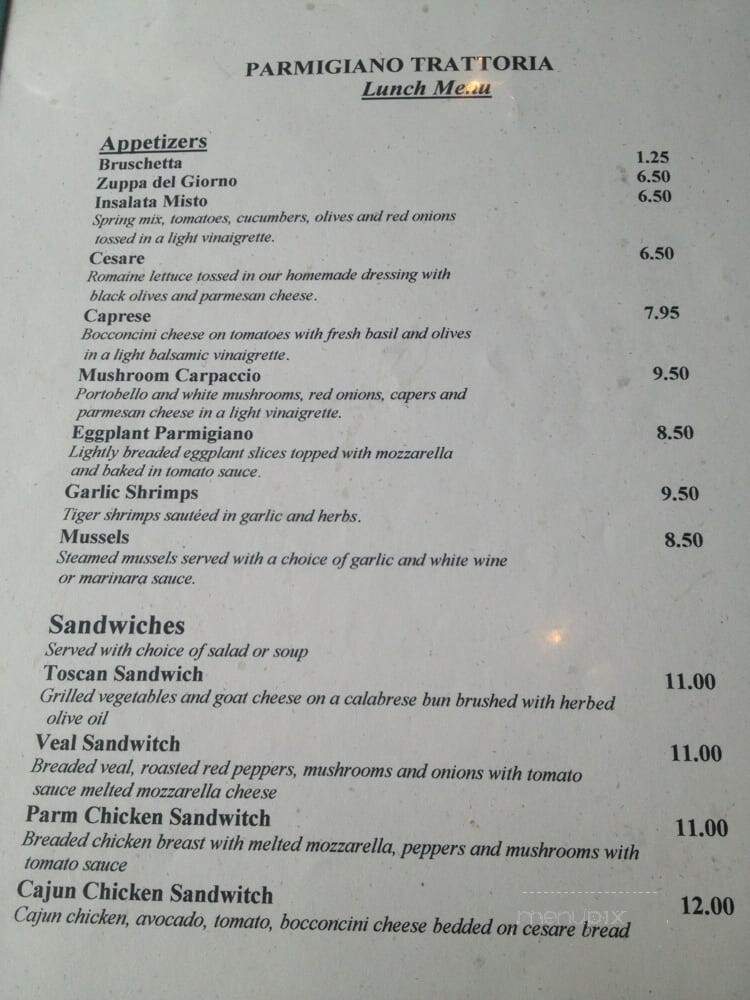 Parmigiano - Toronto, ON menu_pic
