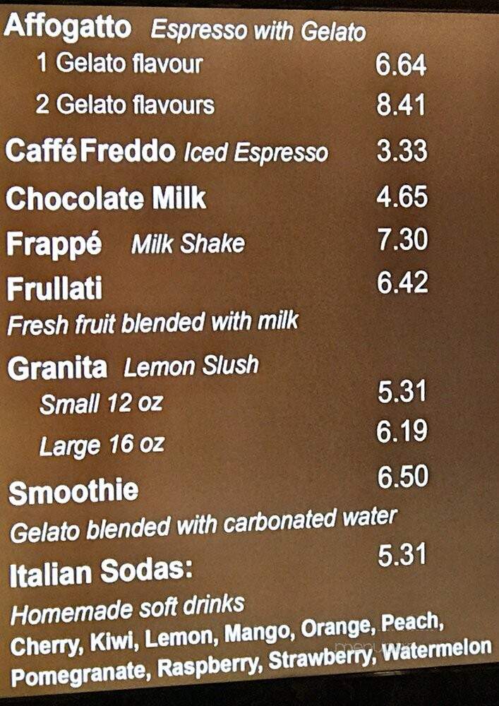 Dolce Gelato E Cafe - Toronto, ON menu_pic