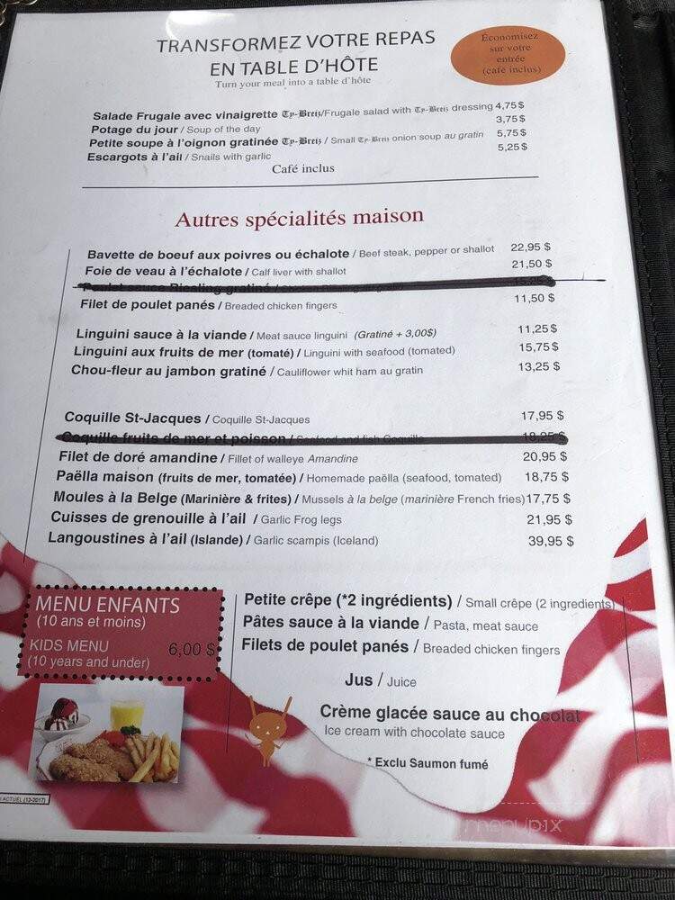 Ty-Breiz Creperie Restaurant - Montreal, QC menu_pic