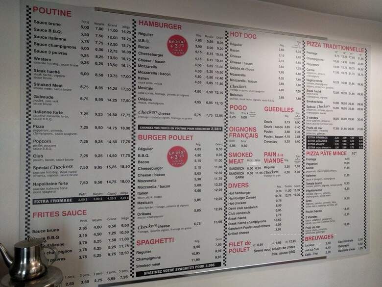 Casse-Croute Checkers - Quebec, QC menu_pic