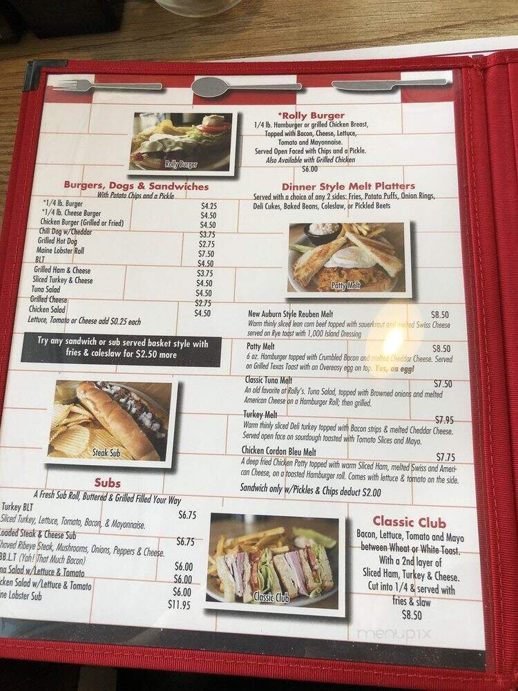 Rolly's Restaurant & Motel - Playfair Twp, ON menu_pic