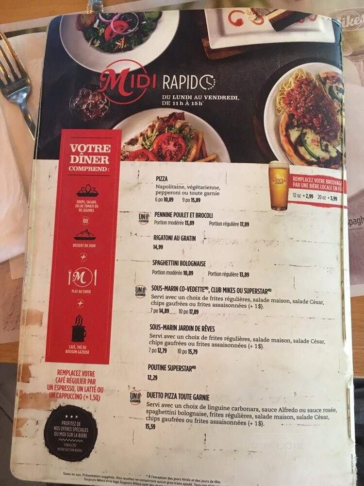 Mikes Restaurant - Berthierville, QC menu_pic