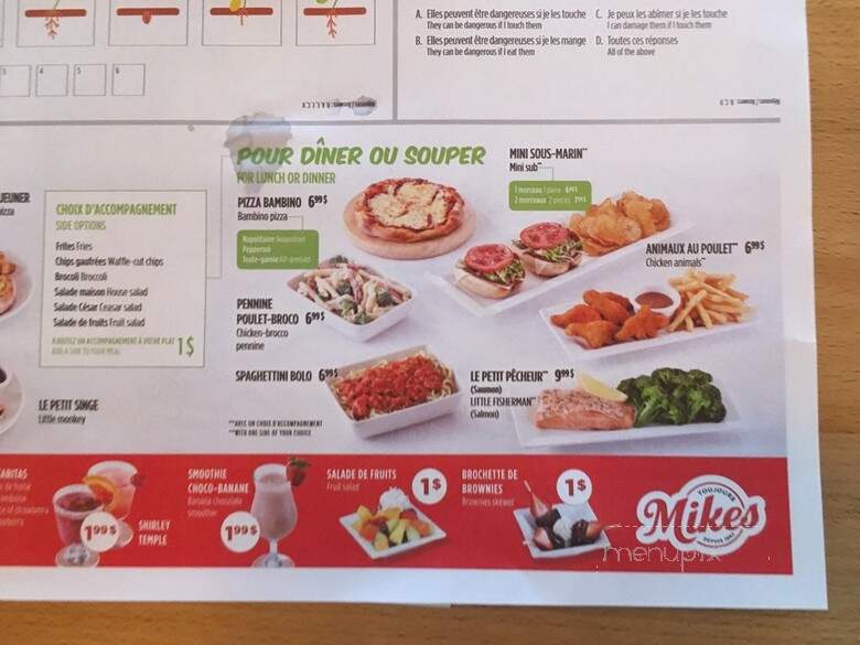 Mikes Restaurant - Berthierville, QC menu_pic