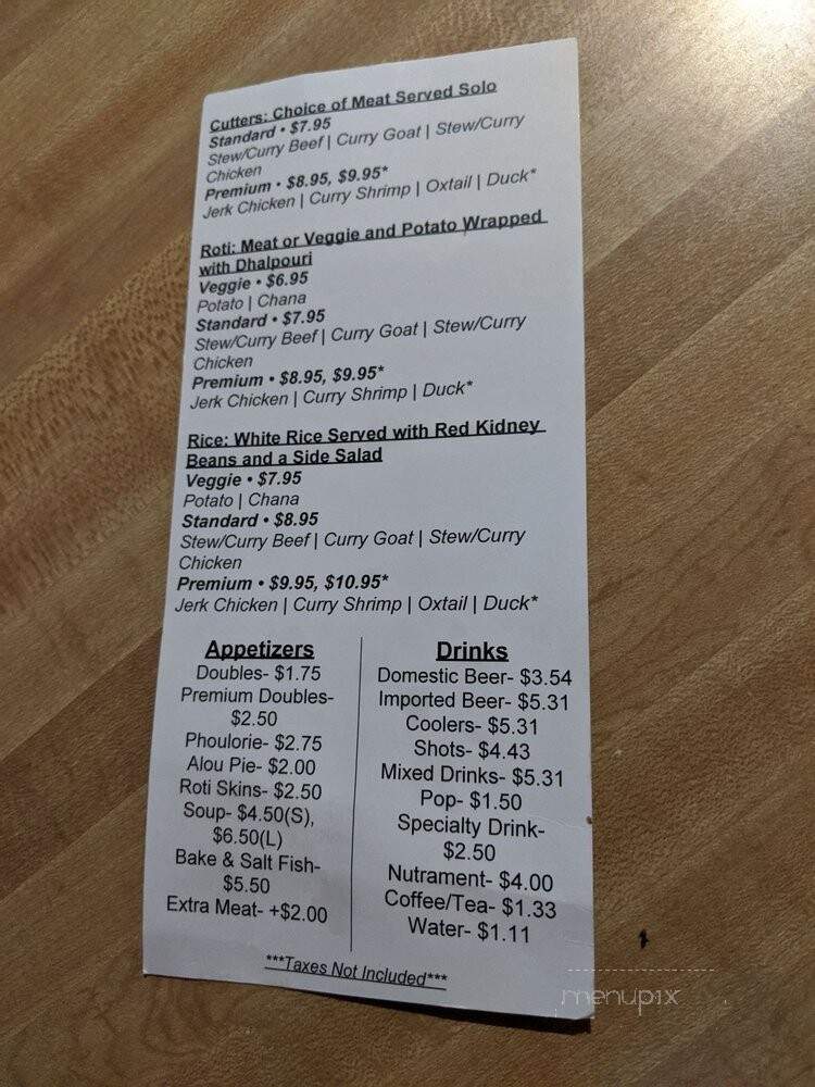 Caribbean Queen Roti Hut - Etobicoke, ON menu_pic
