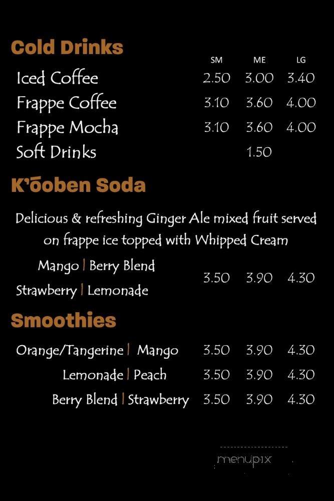 Frosting Cupcakery - Langley, BC menu_pic