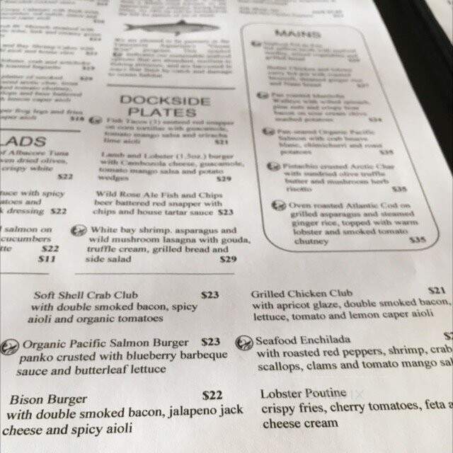 Big Fish Dockside - Calgary, AB menu_pic