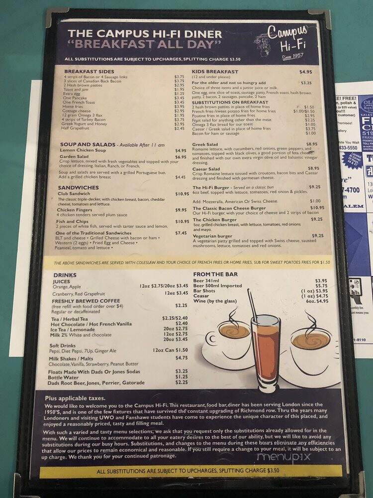 Campus Hi-Fi Restaurant - London, ON menu_pic