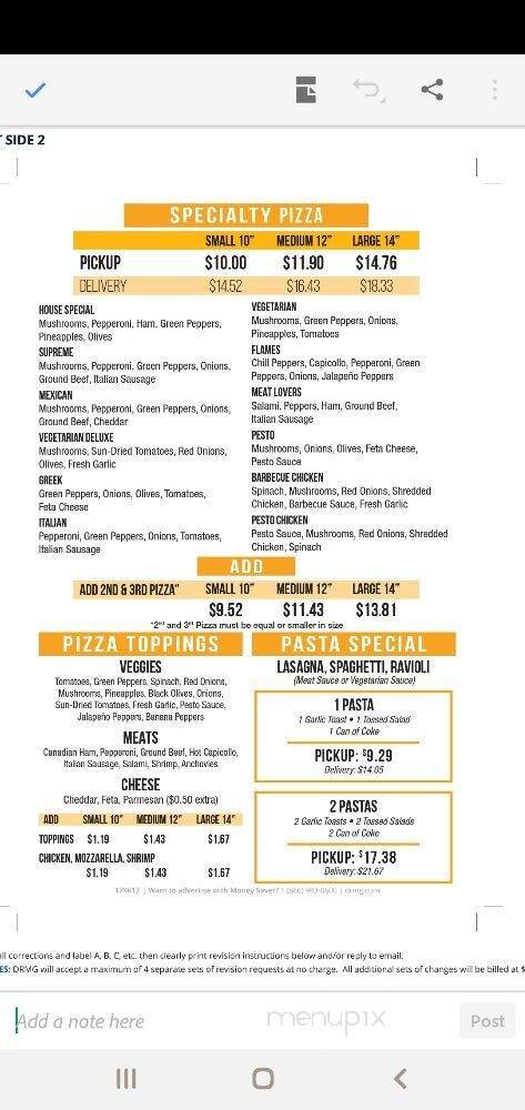 The Pizza King - Vancouver, BC menu_pic