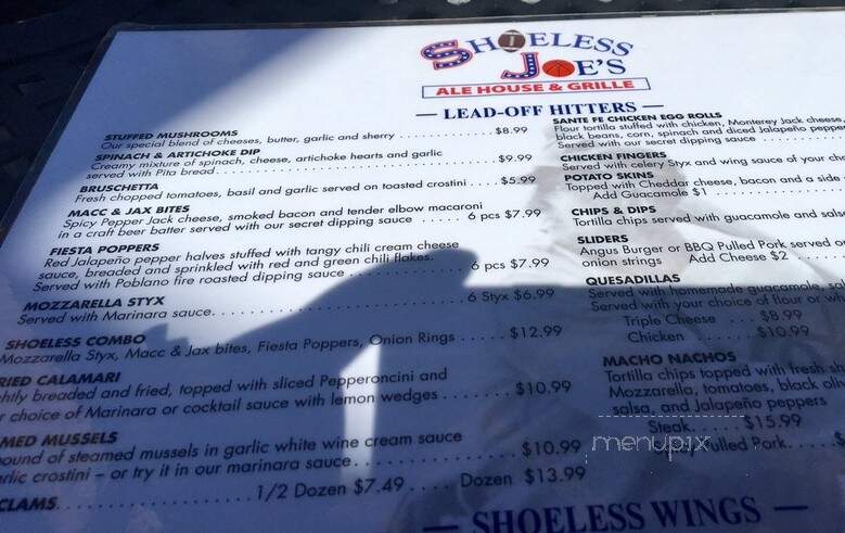Shoeless Joe's - East Gwillimbury, ON menu_pic