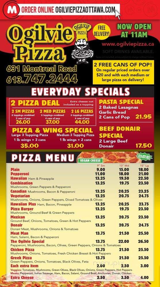 Ogilvie Pizza - Ottawa, ON menu_pic
