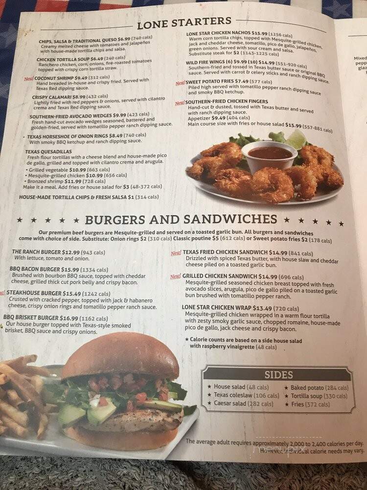 Lone Star Texas Grill - Ottawa, ON menu_pic