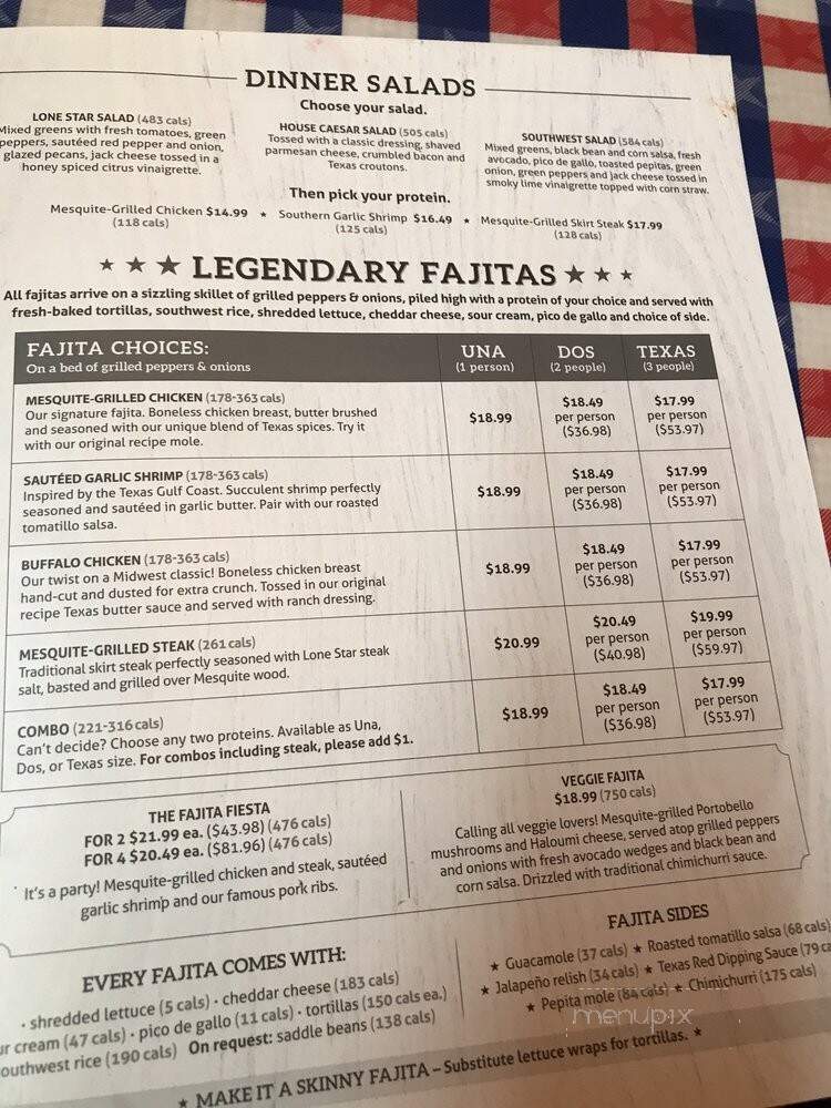 Lone Star Texas Grill - Ottawa, ON menu_pic