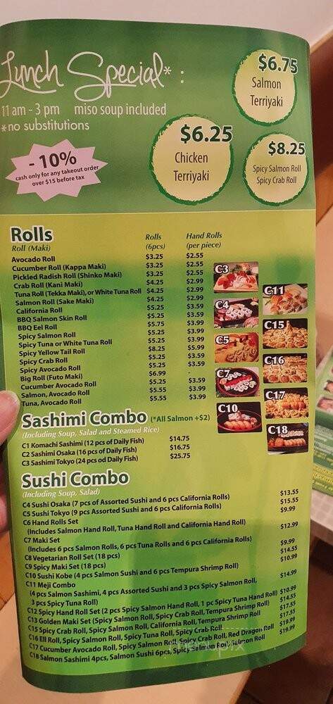 Komachi Japanese Restaurant - Aurora, ON menu_pic