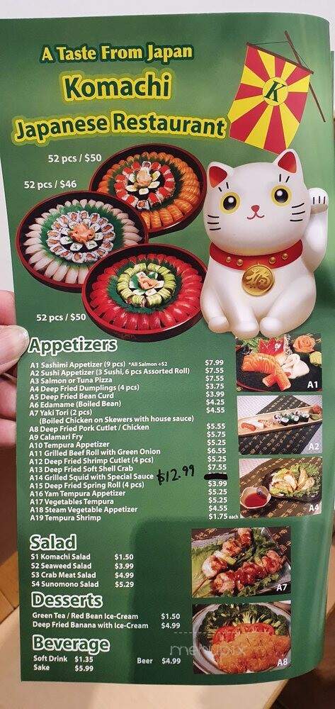 Komachi Japanese Restaurant - Aurora, ON menu_pic