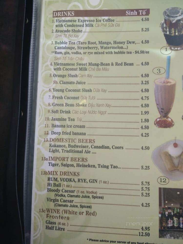 Saigon Y2K Vietnamese Restaurant - Calgary, AB menu_pic