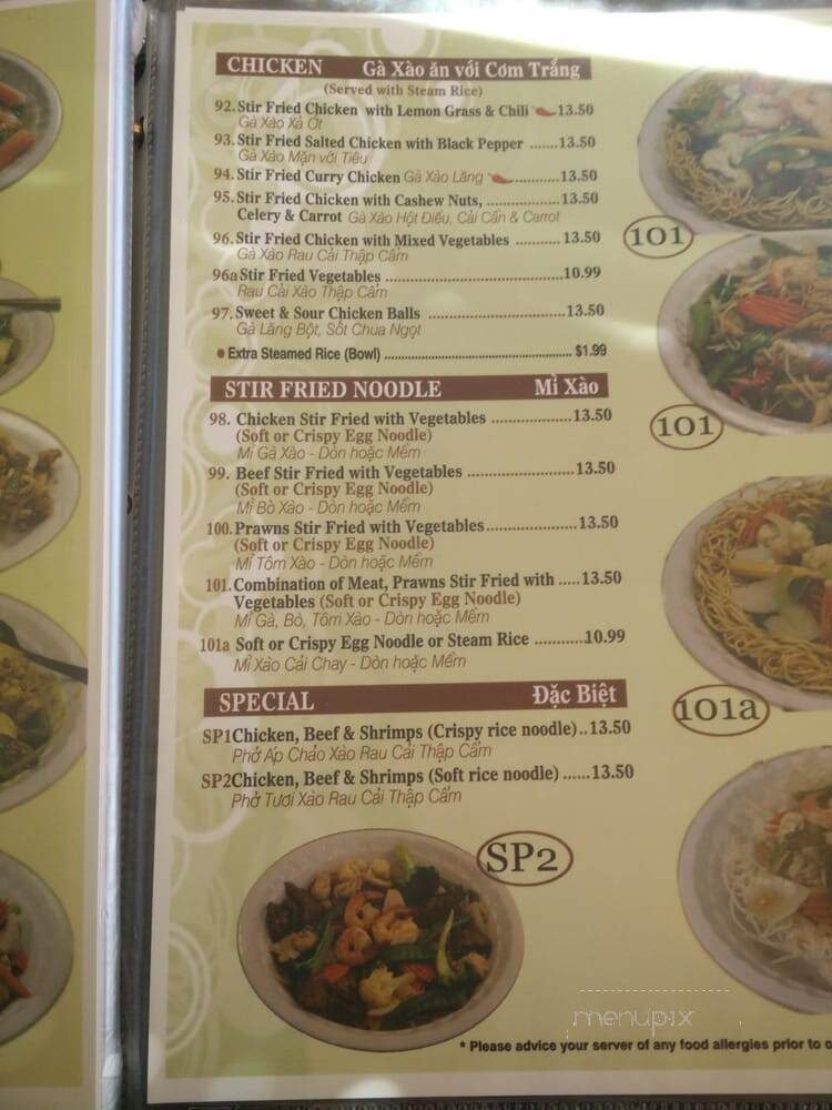 Saigon Y2K Vietnamese Restaurant - Calgary, AB menu_pic