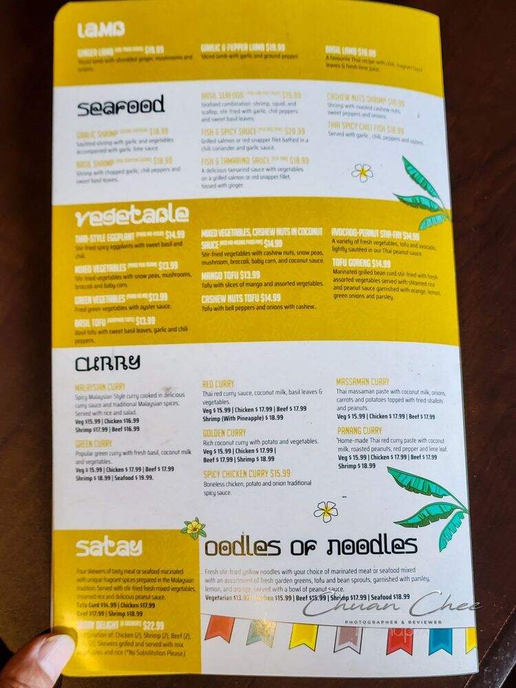The Friendly Thai - Toronto, ON menu_pic