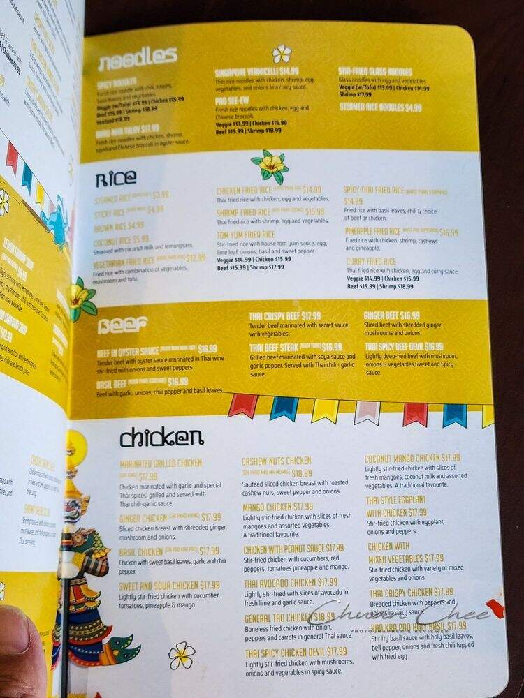 The Friendly Thai - Toronto, ON menu_pic