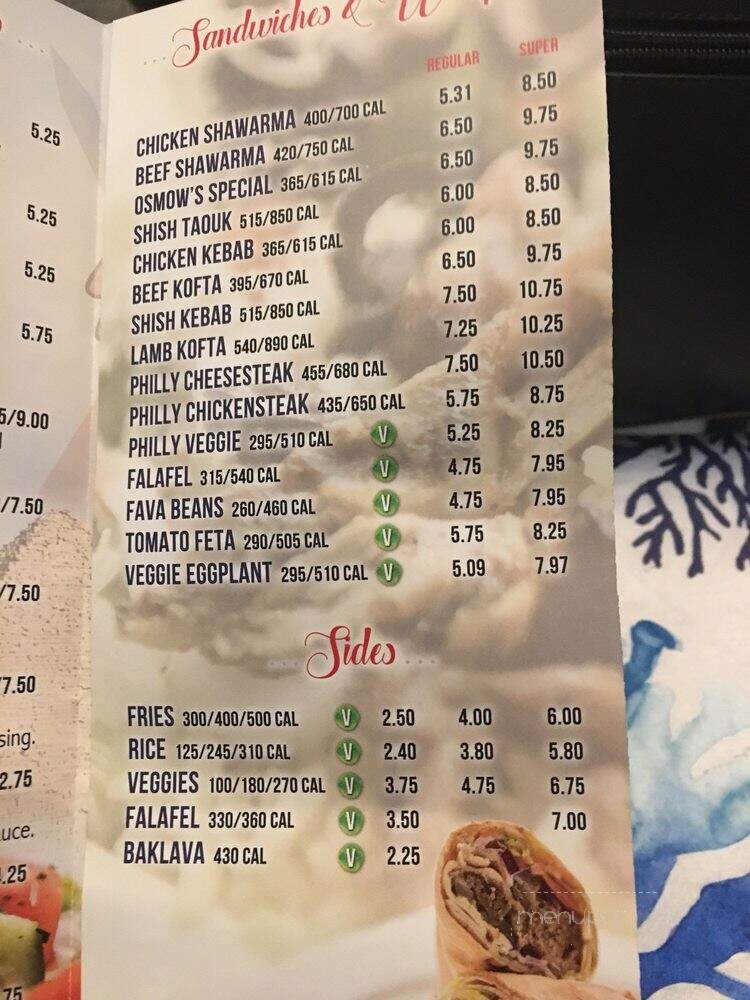 Osmow's - Brampton, ON menu_pic