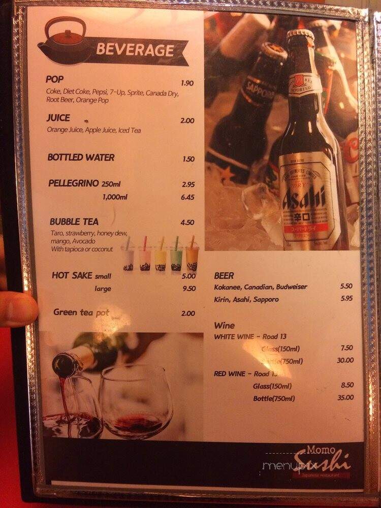 Momo Sushi - Westbank, BC menu_pic