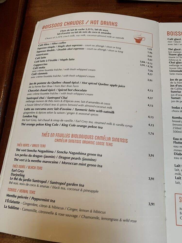 Cafe Santropol - Montreal, QC menu_pic