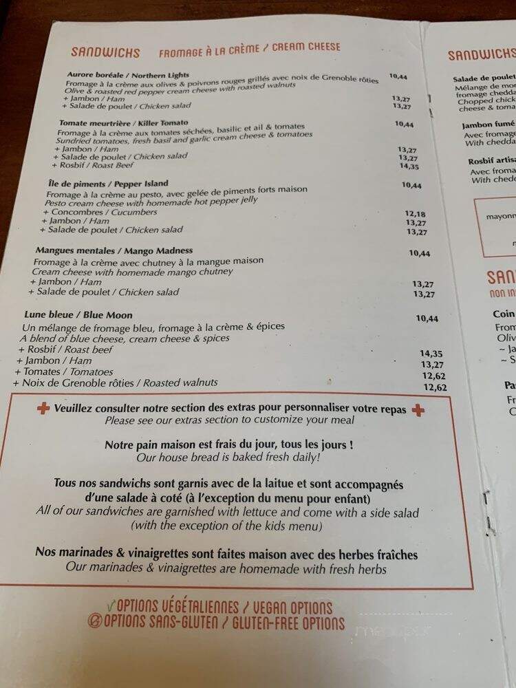 Cafe Santropol - Montreal, QC menu_pic