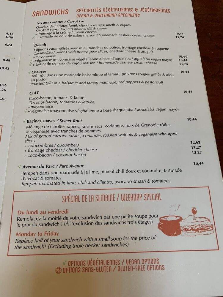 Cafe Santropol - Montreal, QC menu_pic