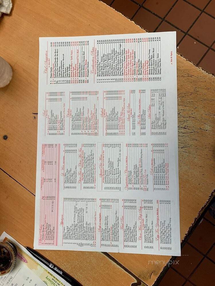 Five Star Chinese Takeout Restaurant - Port Hope, ON menu_pic