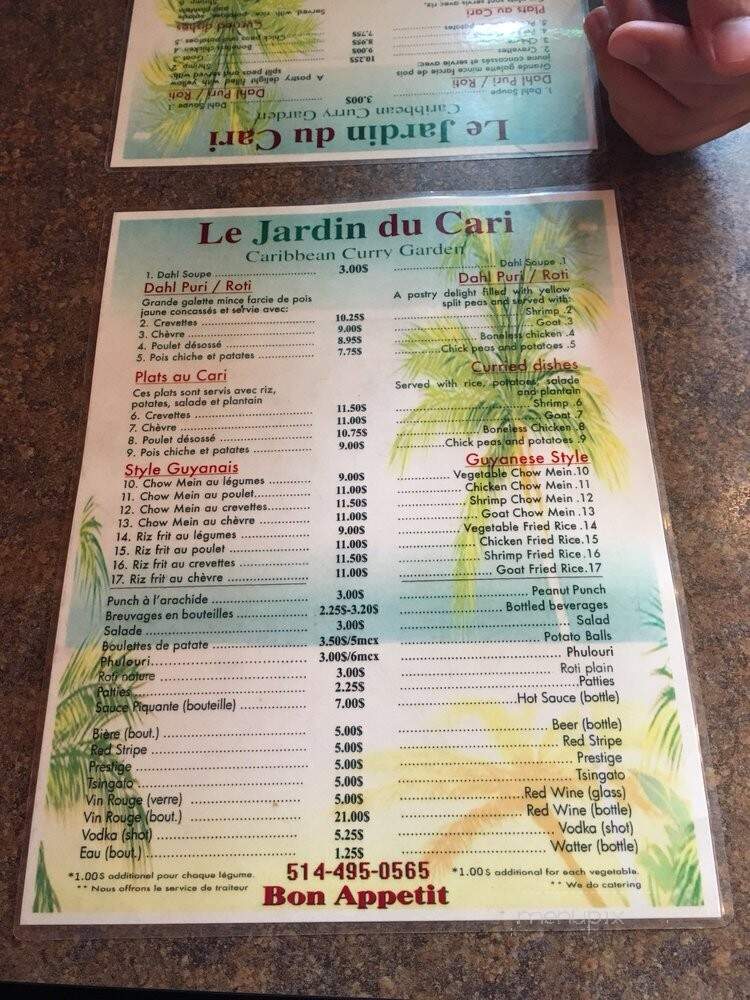 Restaurant Le Jardin St Laurent - Saint-Eustache, QC menu_pic