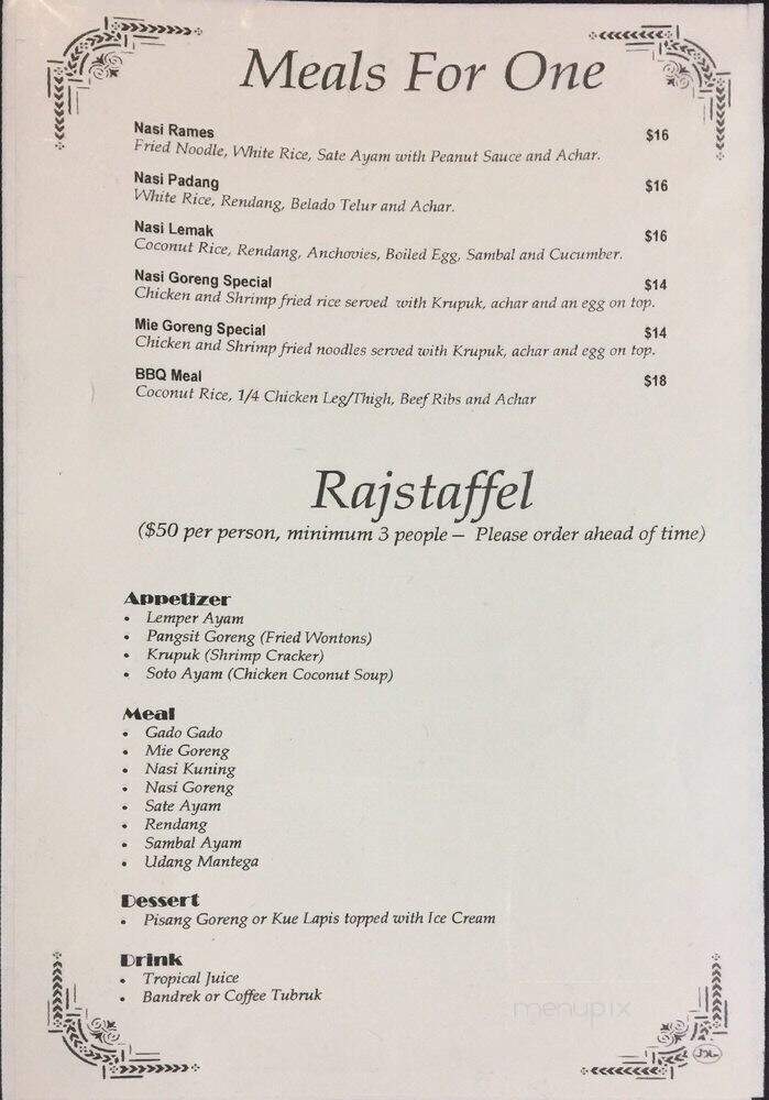 Indonesian Kitchen - Calgary, AB menu_pic