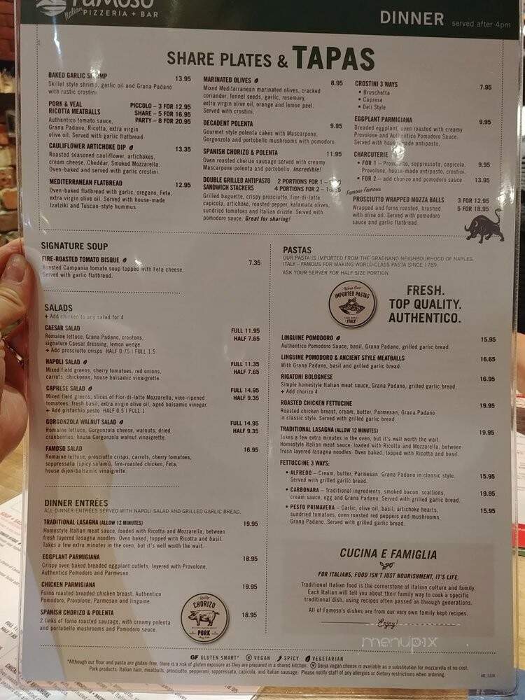 Famoso Neapolitan Pizzeria - Edmonton, AB menu_pic
