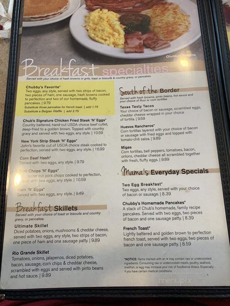 Chubby's Restaurant - Campbellford, ON menu_pic