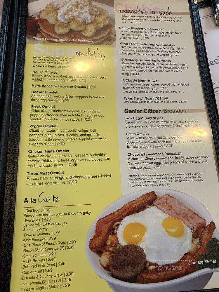 Chubby's Restaurant - Campbellford, ON menu_pic