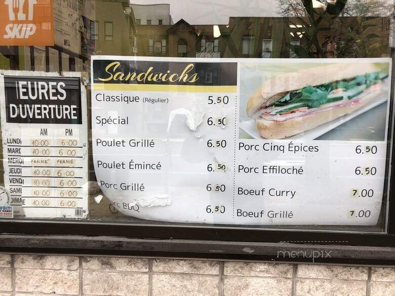 Hoang Oahn Sandwich - Montreal, QC menu_pic