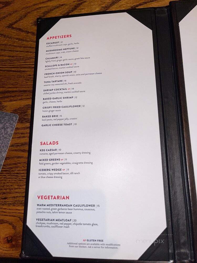 Keg Steakhouse & Bar - Calgary, AB menu_pic